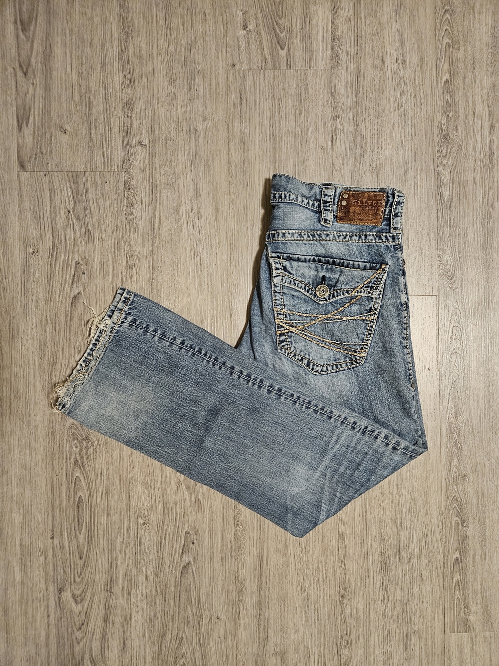 Silver Men's 32x34 '925 Zac Surplus' Jeans - Light Blue Straight Leg